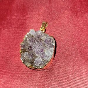 Gold and Purple Crystal Pendant